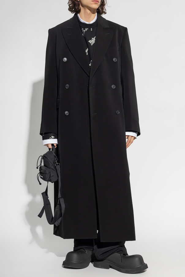 Black Double-breasted coat Balenciaga